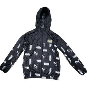 Puma Youth Rain Jacket Black & White Boy Sizes L(14-16)